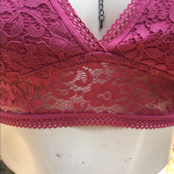 Xhileration Dusty Rose all lace longline bralette - Picture 3 of 15